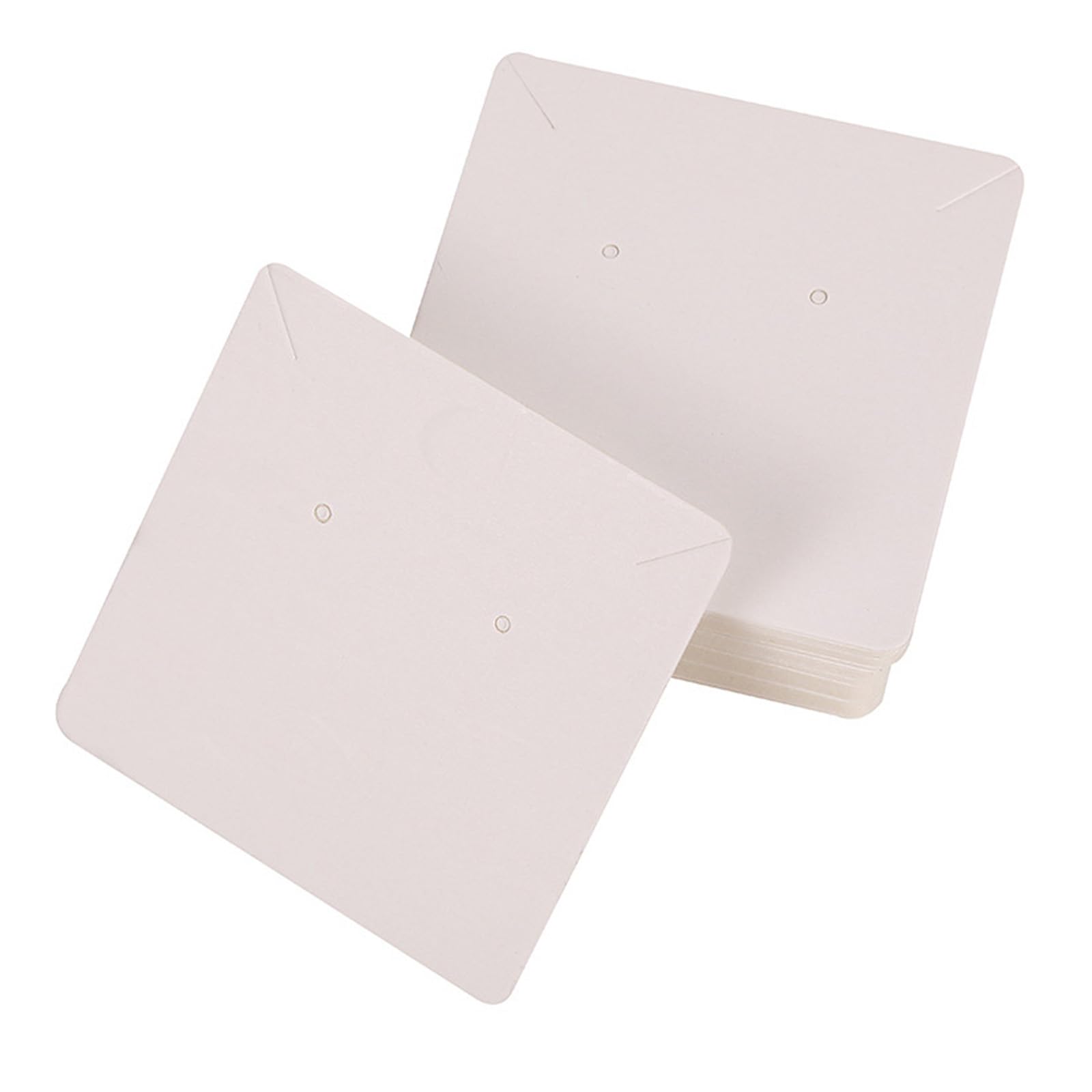 Qinsky Weiße Ohrring-Karten,100pcs Ohrring Display Karten Weiß Ohrring Halter Karten Ohrring Halskette Display Karten 6x6CM Ohrring Karten Halter für DIY Schmuck Display