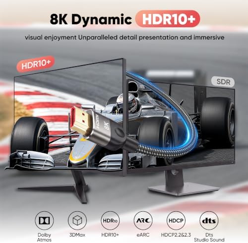 KovySwm HDMI 2.1 Cable, 6FT, Ultra High Speed 48Gbps, 8K@60Hz — view 4