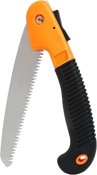 8'' Folding Hand Saw With Soft Grip - Portable Pruning Survival Saw for Trimming, Gardening, Camping and Hiking - Orange