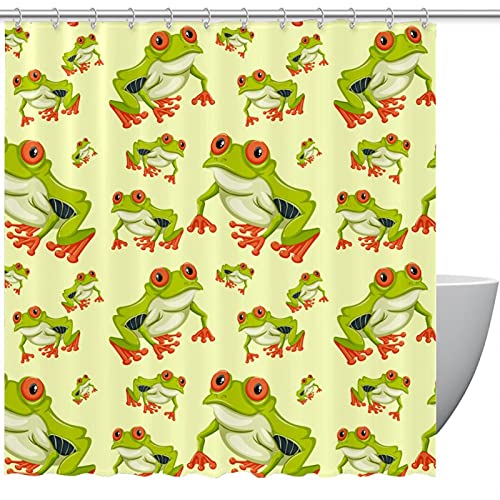 Rideau de douche grenouille pour une salle de bain tropicale et fun
