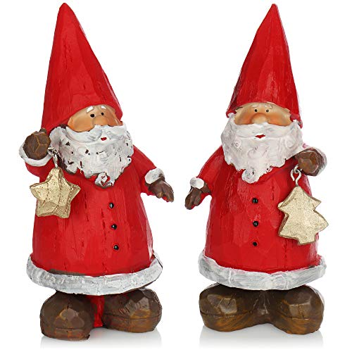 com-four® 2X Papá Noel Decorativo de pie - Figura de Papá Noel...