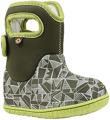 Bogs Baby Waterproof Insulated Snow Boot, Maze Geo-Green Multi, 10 US Unisex Infant
