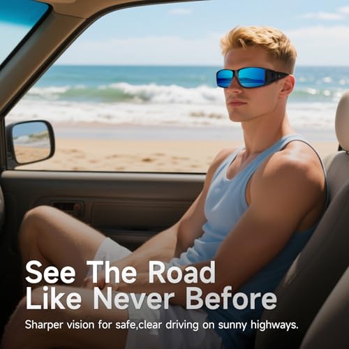 Image of Night Vision Driving Glasses Fit Over Eyeglasses for Men Women, Anti-Glare Polarized Nighttime Glasses Yellow Lens