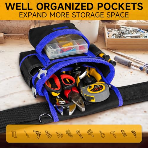 Tool Belt with 4 D-Rings and Magnets