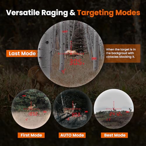 MiLESEEY Entfernungsmesser Jagd mit roter Anzeige, 2000Yards/1830m Rangefinder, Dual Power Supply, 7.5°FOV, 90% Übertragung, Entfernung/Winkel/Bogen Entfernungsmesser für Jäger