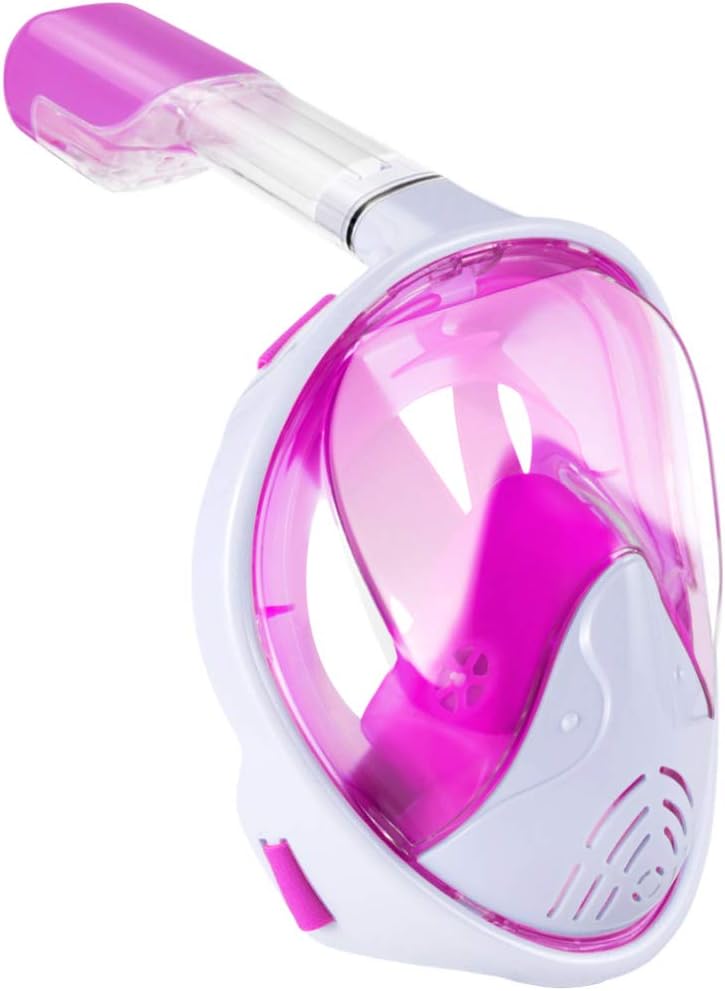 Full Face Snorkel Mask-180 Panoramic View Anti-Fog Anti-Leak Snorkeling Mask,Comfort and Superior Optics in A Snorkel Mask with Detachable Camera Mount for Adult and Kids