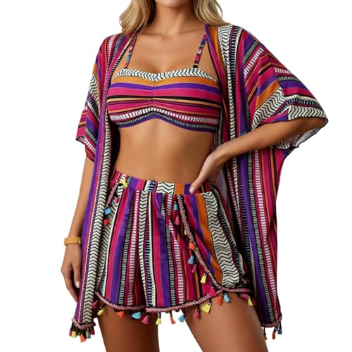 Maillot de bain 4 pièces anti-UV pour femme avec protection solaire complète d'été
