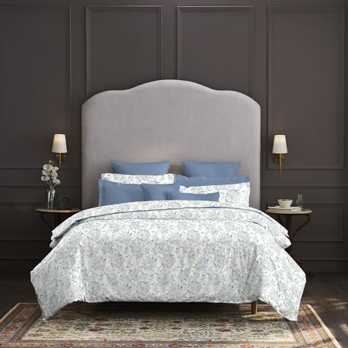 Image of Trident Nectarsoft King Size Bedsheet, 100% Cotton Bedsheet for Double Bed, 5-Piece Set (1 Bedsheet with 4 Pillow Covers) Superior Softness, 400 Thread Count, Luxurious Finish - Adelia Aqua