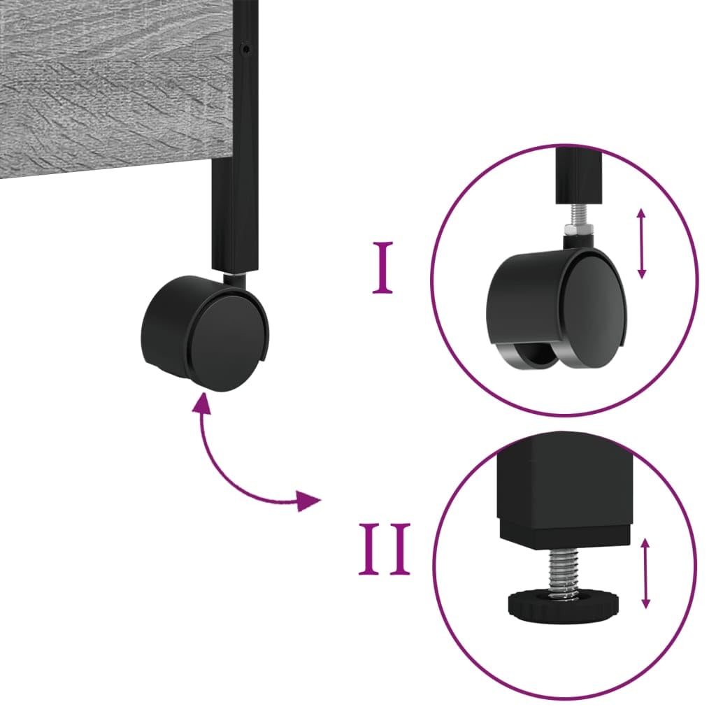 vidaXL Küchenwagen Grau Sonoma 50x30x70 cm Holzwerkstoff