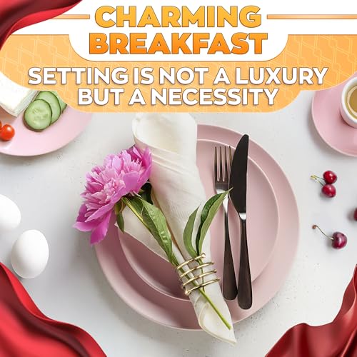 Image of Gold Napkin Rings Set of 8 - Easter Napkin Rings with Elegant Spiral Design | Durable Metal & Shiny Gold Finish | Great for Weddings, Holidays & Everyday Use | Festive Easter Holiday Table Decoration