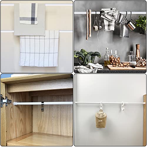 Tension Rods - 5 Pack Cupboard Bars Tensions Rod Curtain Rod Closet Rod 28" To 48"(Approx.) Extendable Width Adjustable Spring Tension Rods Fit In The Spaces To Stay Up #TOP2
