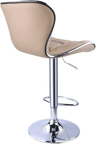 Miniatura 28 de Leopard- Bancos de barra giratorios, ajustables, con respaldo de piel sintética acolchada A-shell Espalda/Gris,Marrón,Caqui,Gris claro,Celeste,beige