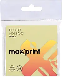 Bloco Adesivo 100 Folhas 76x76mm Amarelo 1 UN Maxprint