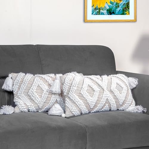 Anko Cushion Cover Set Of 2Polyester & Cotton RectangularThrow Tufted