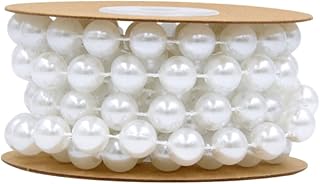 NUOBESTY 3piezas Guirnalda De Perlas De Plástico De Cadena Decorativa De Cuentas Para Bodas y Manualidades Color Blanco Rollo Accesorios Para Joyería y Decoración De Eventos