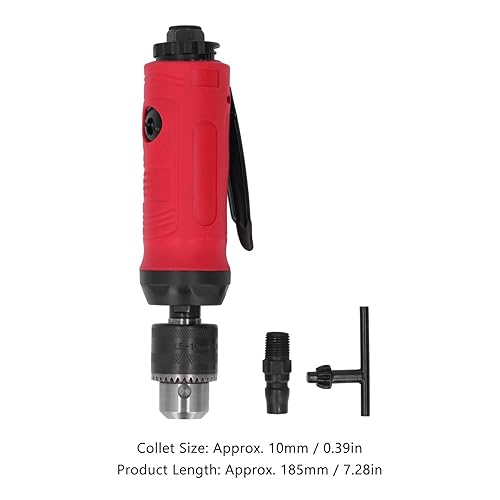 Miniatura 2 de 38in Straight Pneumatic Drill, High Speed Straight Pneumatic Power Drilling Machine Tool Set Efficient for DIY Fans Red 20000rpm Air Drill