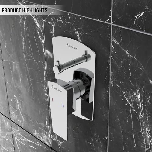 Image of Cube, Brass Concealed Body | High Flow Diverter with Exposed Part Kit | Chrome Finish Bathroom Shower System | Premium Mixer for Modern Bathroom Setup