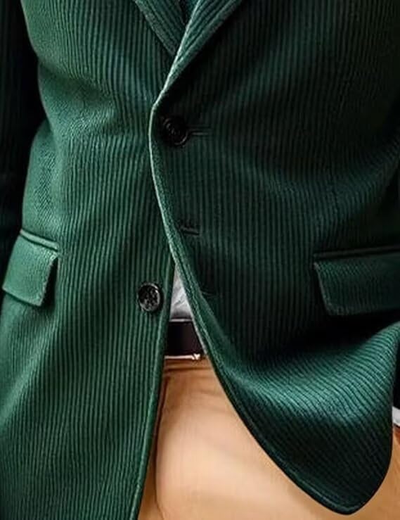Mens Corduroy Suit Blazer Jackets Casual Vintage Sport Coats Classic 2 Button Business Blazer Jacket3