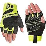 Wells Lamont Men's Hi-Viz Fingerless Synthetic Leather Work Gloves, Large (841YL)