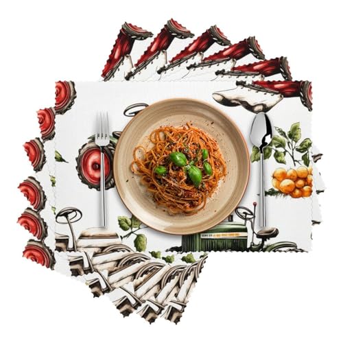 Sets de table tomates et tracteurs pour repas de campagne - 3