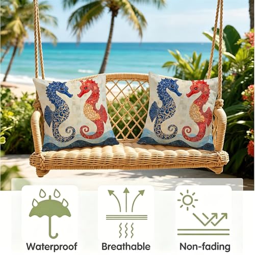 Coussin extérieur imperméable 65x65 cm en velours lot de 2 Haima