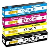 【Imprimantes compatibles avec les cartouches multipack 973X】Pour HPQ PageWide Pro 452 452dw 452dn 477 552 552dw 577 ; PageWide Pro MFP 477dw 477dn 577z 577dw ; PageWide Pro 452dw 477dwt Cartouches PageWide Managed P55250dw P55750dw P57750dw
