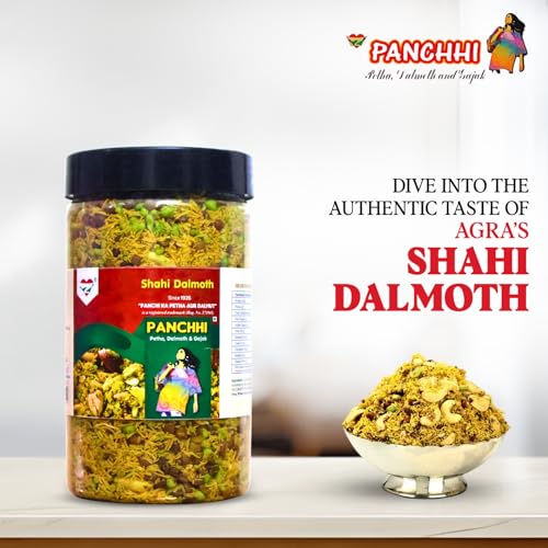 Image of PANCHI KA PETHA AUR DALMUT Shahi Dalmoth Namkeen (400g), Original Agra's Famous Crunchy & Spicy, Authentic Dry Fruits Mix, Fresh & Tasty & Perfect For Tea Time Snack, Travel & Indian Occasions