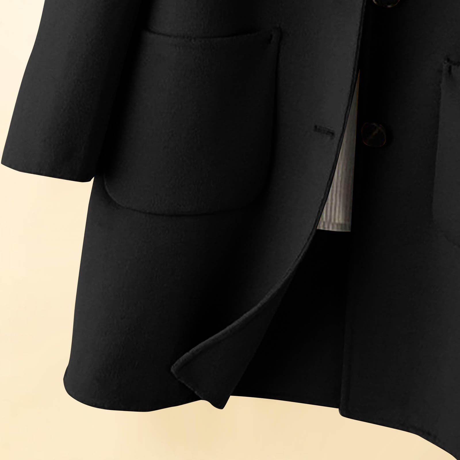 XINYUNZU Mädchen Wollmantel Wintermantel Klassische Mantel mit Knopfleiste & Taschen Winterjacke Lang Einfarbig Trenchcoat Girls Herbst Winter Mäntel für Kinder und Teenager 4-14 Jahre