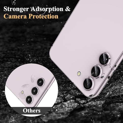 Image of Skinomi Camera Lens Protector Compatible with Samsung Galaxy S23 plus 5G [Anti-Scratch] Premium Tempered Glass Film Aluminum Alloy Lens Ring Cover, Lavender Titanium