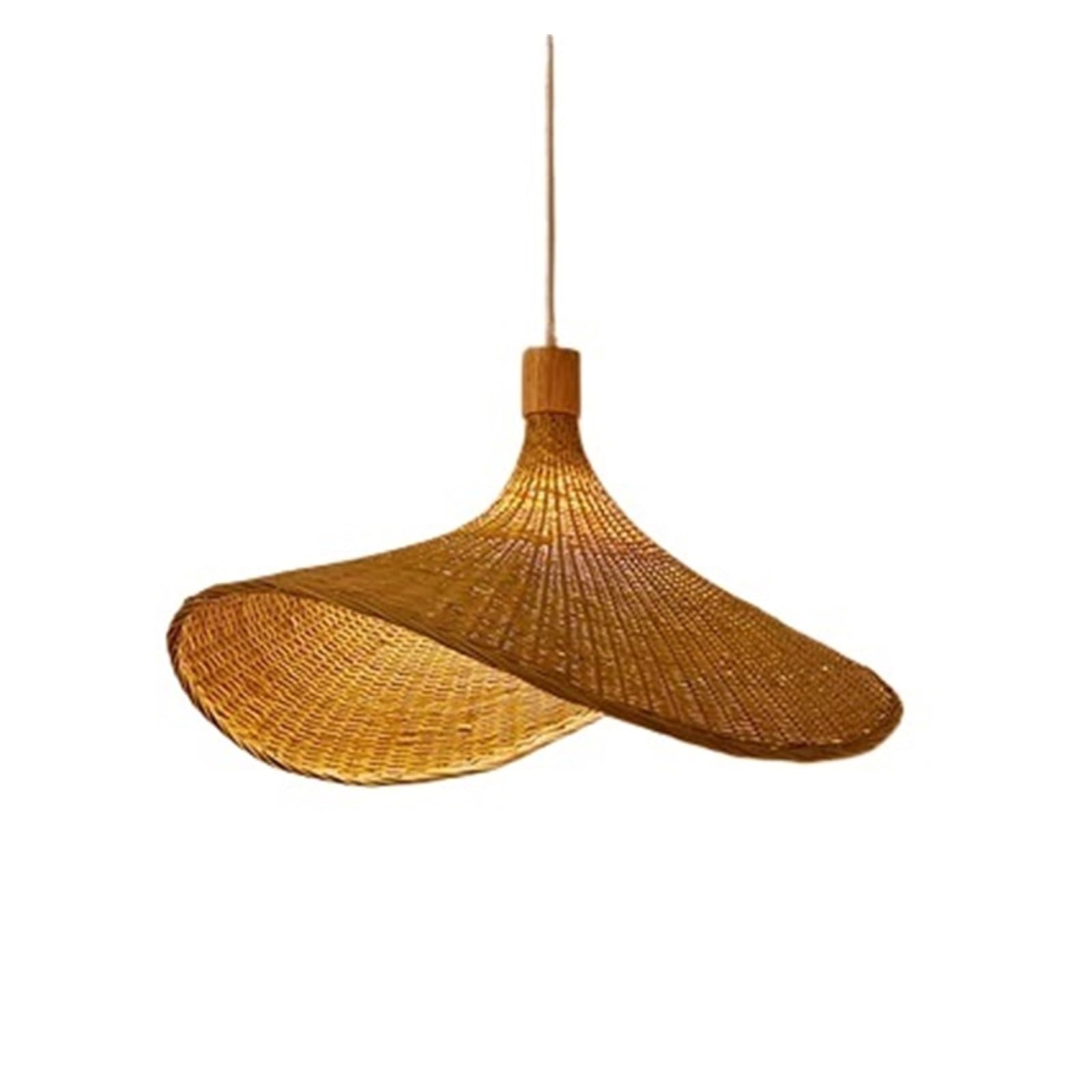 Akdjgfp Dia.70 Rattan Lampshade Vintage Woven Chandeliers Rattan Lampshade Light For Living Room Restaurant Decoration(Dia.70)