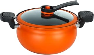 Teflon Coated Casserole with Lid Deep Saucepan With Transparent Lid | Anti-Stick Saucepan And Cooking Pots For Use In For Broth Soup Pasta Boiling Sauté With Ceramic And