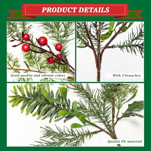 Artificialchristmasnorfolkpinebrancheschristmasartificialpinebrancheswithredberrystemspineconegarlandstemsdecorfauxcedarpicksrealtouchevergreenrealisticplantleaves1656pcs Urban Country Home Decor Artificial christmas norfolk pine branches christmas artificial pine branches with red berry stems pinecone garland stems decor faux cedar picks real touch evergreen realistic plant leaves1656pcs urban country home decor