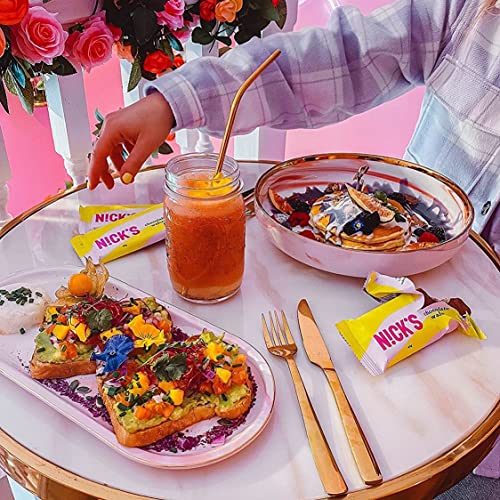 NICKS Riegel Schokolade Wafer, Low carb Waffel Kekse Schokoriegel, 165 Kalorien, Snack bar ohne Zuckerzusatz Glutenfrei Süssigkeiten (24 Kexbar x 35g)
