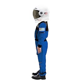 Spooktacular Creations Blue Astronaut Costume with Helmet, Space Suit for Toddler with Movable Visor, Kids Astronaut Halloween Costume for Cosplay, Party Favor Supplies (3T, 3-4 yrs)