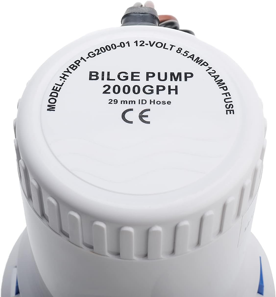 YaeMarine 2000gph 12v Boat Marine Electric Bilge Pump Plumbing Non Automatic 1-1/8" 29MM ID Hose