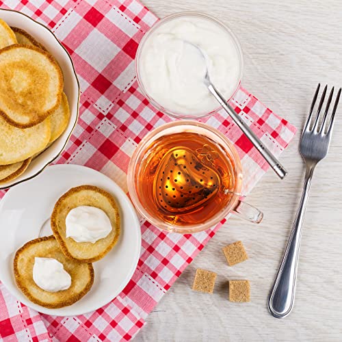 Sumind 50 Pcs Tea Strainer Stainless Steel Tea Ball Infuser Loose Leaf Tea Steeper Tea Interval Diffuser Heart Shape Mesh Tea Filters With Extended Chain Hook For Seasonings Cup Bottle Party Favors #TOP5