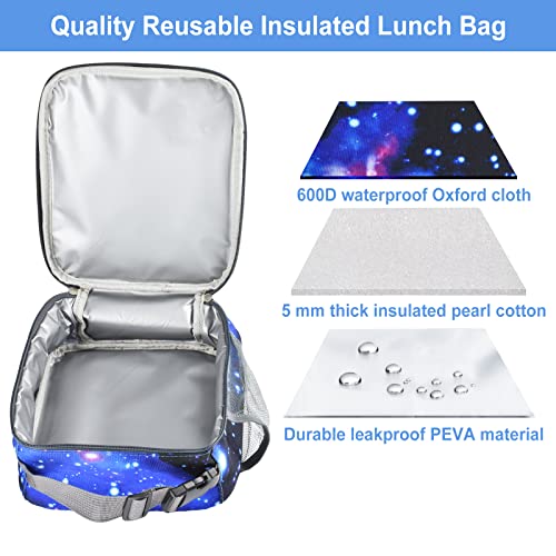 Insulated Lunch Bag, Leakproof Portable Lunch Box For Women Men Boys Girls, Large Capacity Cooler Bag With Handle And Bottle Pocket For Office School Camping Hiking Outdoor Beach Picnic (Stars) #TOP5