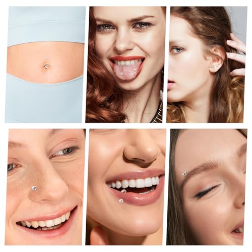 36 Stück Piercing Retainers Klar Lippenpiercing, Flexibel Hufeisen Septum Nasenring, Acryl Nasenstecker Bauchnabelring Zunge Septum Augenbraue Brustwarze Lippe Labret Tragus Knorpel Schmuck