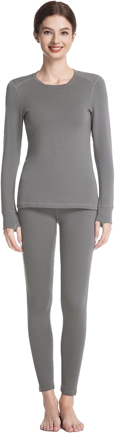 gagli Soft Thermal Underwear for Women, Long Johns for Cold Weather Fleece Lined Base Layer Set Wear at 14-32℉