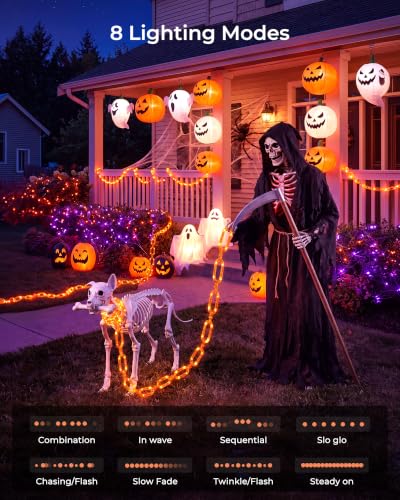 Brightown Halloween String Lights Battery Operated, 10Ft Orange Lights — view 2