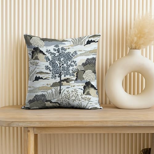 Image of Casableu Shore Decorative Throw Cushion Cover, 16 x 16 Inch, Floral Pattern, Floral Pillow Covers, 40.64 x 40.64 cm, Set of 2