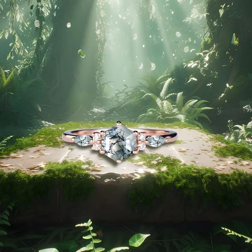 S925 10K 14K 18K Gold Natural Moss Agate Engagement Ring, 1-3 Carat Emerald/Hexagon/Kite/Oval/Pear/Round Cut Genuine Green Moss Agate Wedding Ring Bride Band Free Engraving for Valentine's Day4