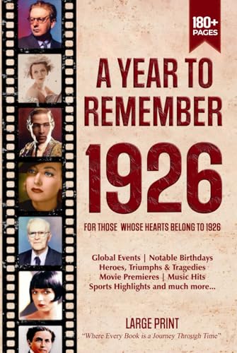 A Year To Remember 1926 History Book: A Nostalgic Tribute for the Radio Babies with Heartfelt Memories of 1926 – An Ideal Gift for Birthdays, Anniversaries, and Special Occasions