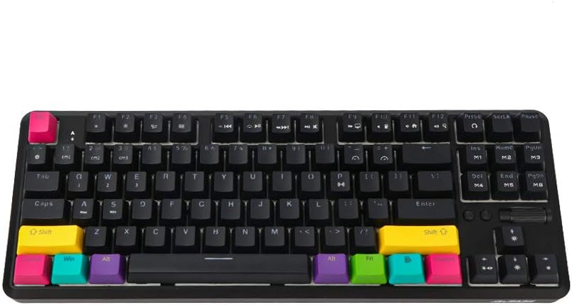 Exclusive EPOMAKER K870T 87 Keys Bluetooth Wired/Wireless Mechanical Keyboard with RGB Backlit, Type C Cable, 2000mAh Battery, NKRO for Gamer (Red Switch, Black)