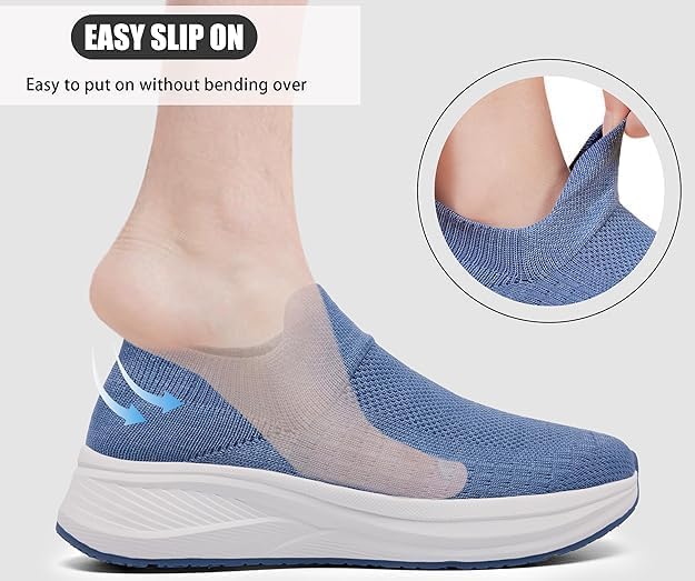 Women's Slip On Walking Shoes Lightweight Breathable Mesh Socks Sneakers for Everyday Comfort & Style | Perfect for Work Travel - Image 2