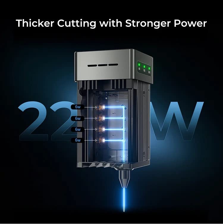 Image of Creality Falcon 2 22W Laser Engraver and Cutter - High-Power Diode Laser Machine for Wood, Stainless Steel, Acrylic, Leather - 400x415mm Large Work Area, Built-In Air Assist, Fast Precision Engraving