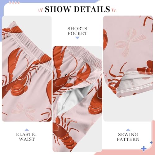 ALAZA Bows Lobster Pajama Lounge Pants Long Sleep Pajama Bottoms with Pockets4