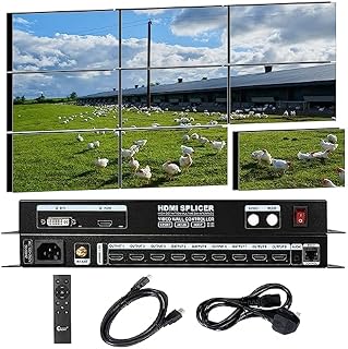 NINGKANGSHENG 4K 3x3 Video Wall Controller 3840x2160@60Hz HDCP1.4 Compliant | 1 HDMI/DVI Input 9 OutputTV Video Processor Splicer LED Screens Processor 1x2 1x3 1x4 2x1 2x2 2x4 3x1 3x2 4x1 4x2