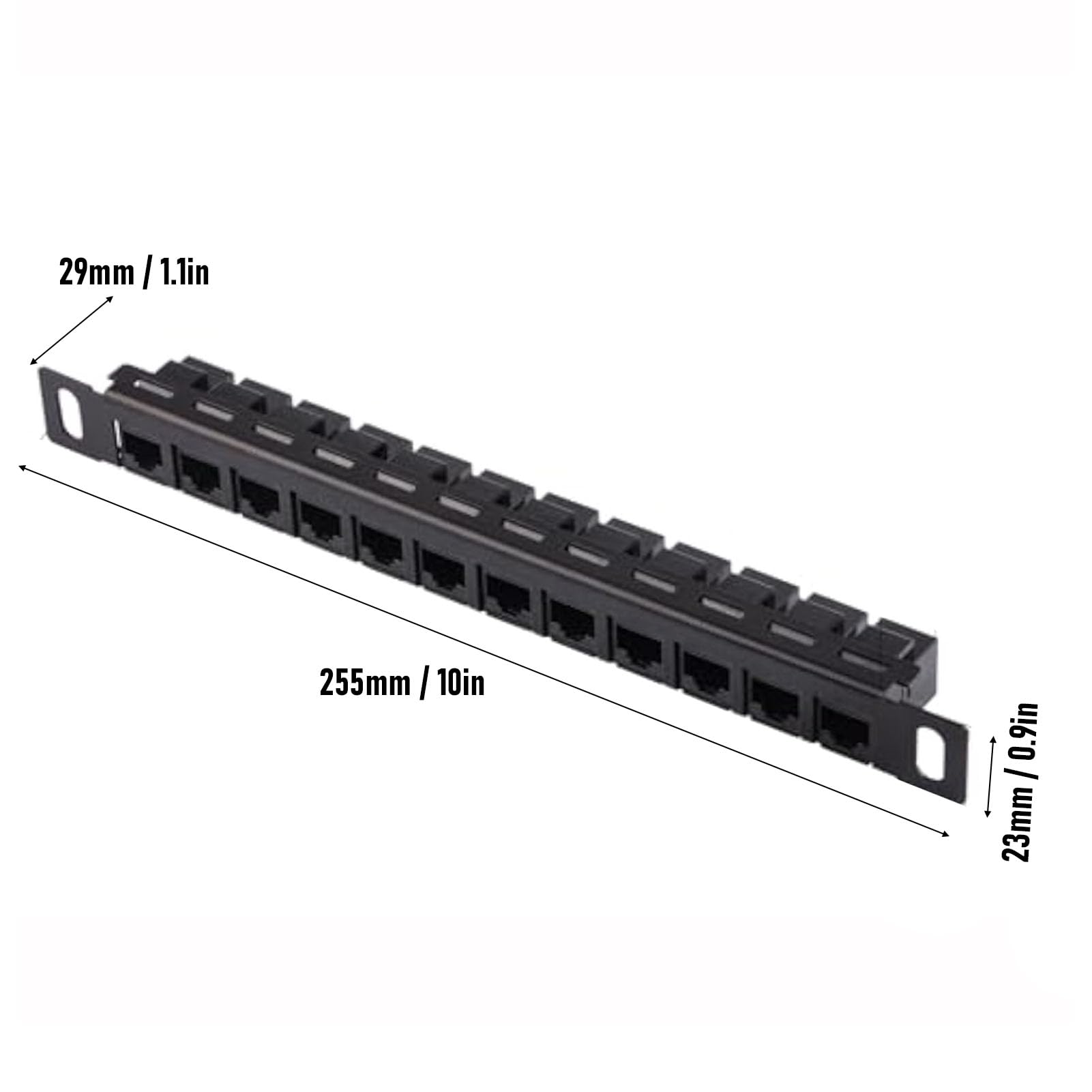 Panneau de Brassage 12 Ports 0,5U CAT6 avec 12 Coupleurs Passe-partout pour Support Mural D'armoire Réseau de Support de Serveur de 10 Pouces