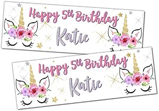 1 x 6FT Large Banner | Happy Birthday Personalised Birthday Banners | 21st 50th 60th 40th 16th 70th 30th 80 18th | Birthday Decorations Birthday Banners | Black Gold Print